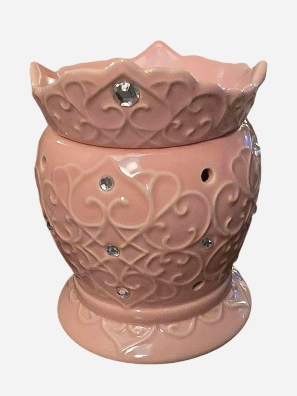 Scentsy Tiara Warmer Pink Rhinestone Crown Retired Full Size NEW UNUSED No Box